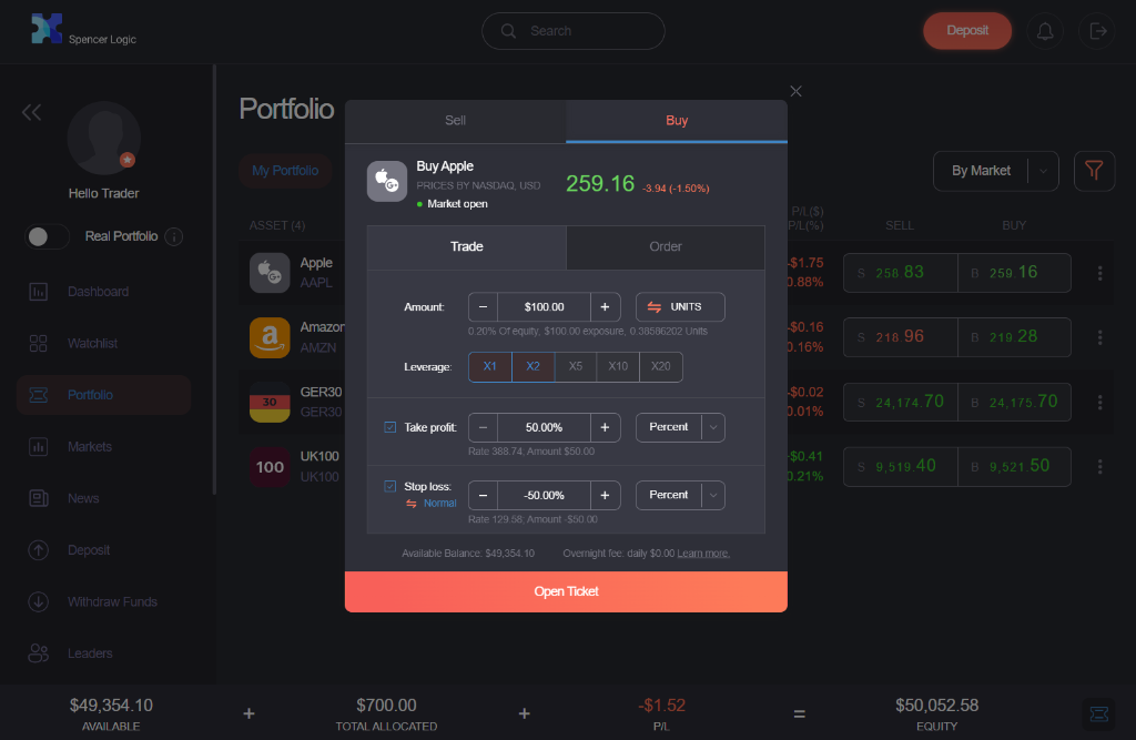 Invest Social platform screenshot