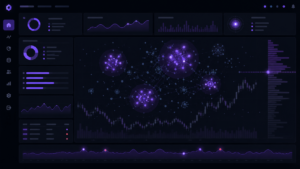 Risk dashboard visualizing anomalous account clusters for stop-loss hunting detection in a broker's order flow